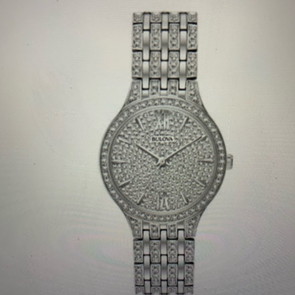 Bulova Silver Women's Watch with Crystal Accents - Picture 2 of 7